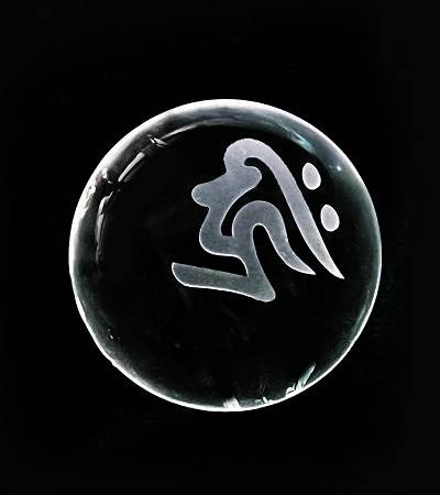 生肖護法神種子字天然水晶球              