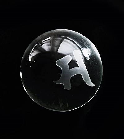 生肖護法神種子字天然水晶球              